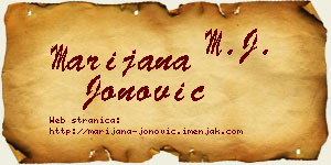 Marijana Jonović vizit kartica